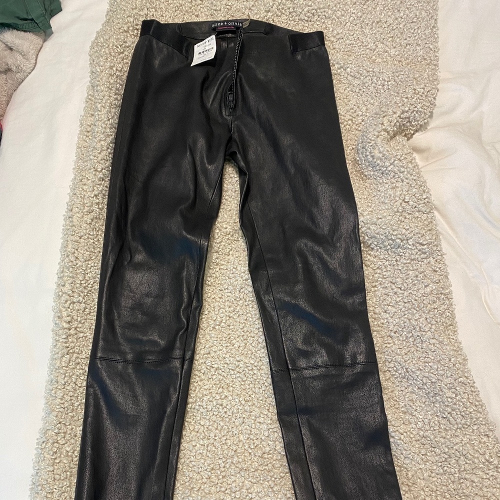 Alice and Olivia Lamb leather pants